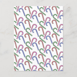 Glitter Candy Cane Patroon Briefkaart