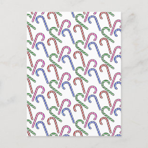 Glitter Candy Cane Patroon Briefkaart