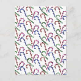 Glitter Candy Cane Patroon Briefkaart
