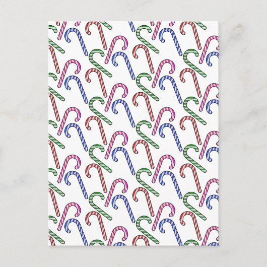 Glitter Candy Cane Patroon Briefkaart (Voorkant)