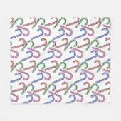 Glitter Candy Cane Patroon Fleece Deken (Voorkant (Horizontaal))