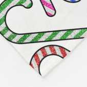Glitter Candy Cane Patroon Fleece Deken (Hoek)