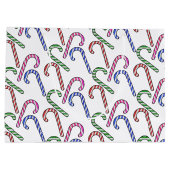 Glitter Candy Cane Patroon Groot Cadeauzakje (Achterkant)
