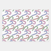 Glitter Candy Cane Patroon Inpakpapier Vel (Voorkant 2)