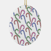 Glitter Candy Cane Patroon Keramisch Ornament (Rechts)