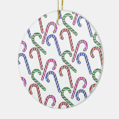 Glitter Candy Cane Patroon Keramisch Ornament (Links)