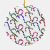 Glitter Candy Cane Patroon Keramisch Ornament (Achterkant)