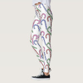 Glitter Candy Cane Patroon Leggings (Links)