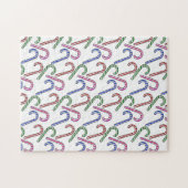Glitter Candy Cane Patroon Legpuzzel (Horizontaal)