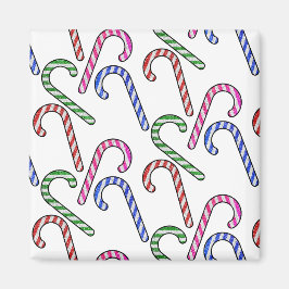 Glitter Candy Cane Patroon Magneet