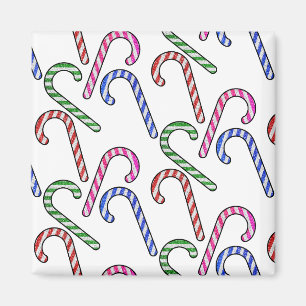 Glitter Candy Cane Patroon Magneet