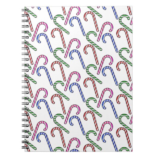 Glitter Candy Cane Patroon Notitieboek (Voorkant)
