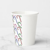 Glitter Candy Cane Patroon Papieren Bekers (Links)