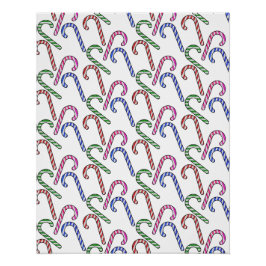 Glitter Candy Cane Patroon Perfect Poster
