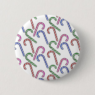 Glitter Candy Cane Patroon Ronde Button 5,7 Cm