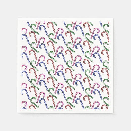 Glitter Candy Cane Patroon Servet (Voorkant)