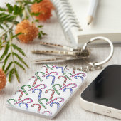 Glitter Candy Cane Patroon Sleutelhanger (Voorkant Rechts)