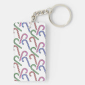 Glitter Candy Cane Patroon Sleutelhanger (achterkant)