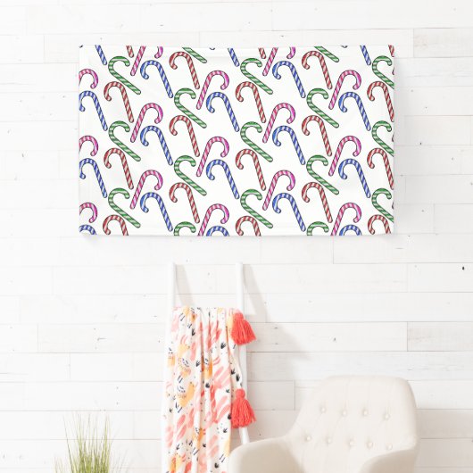 Glitter Candy Cane Patroon Spandoek (Insitu)