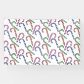Glitter Candy Cane Patroon Spandoek (Horizontaal)