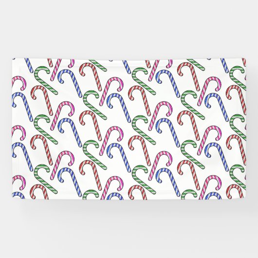 Glitter Candy Cane Patroon Spandoek (Horizontaal)