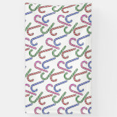 Glitter Candy Cane Patroon Spandoek (Verticaal)