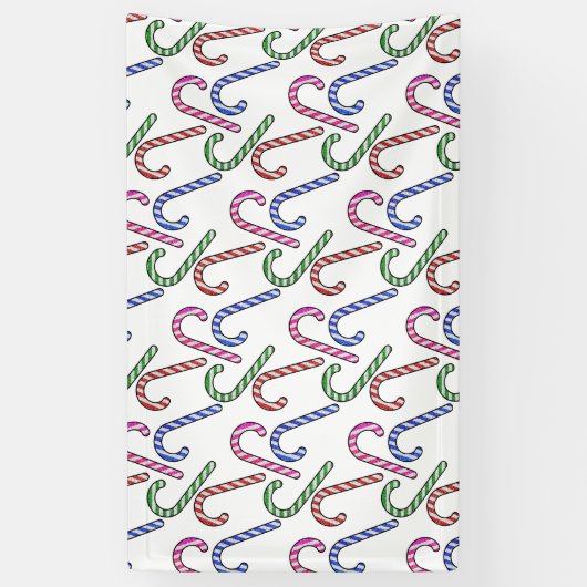 Glitter Candy Cane Patroon Spandoek (Verticaal)