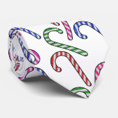 Glitter Candy Cane Patroon Stropdas (Opgerold)