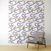 Glitter Candy Cane Patroon Wandkleed (In situ)