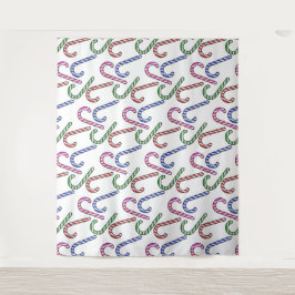 Glitter Candy Cane Patroon Wandkleed