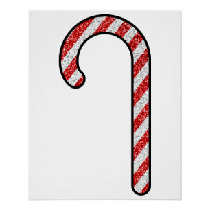Glitter Candy Cane Perfect Poster