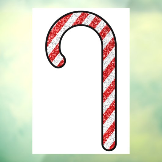 Glitter Candy Cane Raamsticker (Vel 3)