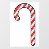 Glitter Candy Cane Raamsticker (Vel)