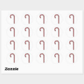 Glitter Candy Cane Ronde Sticker (Vel)