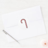 Glitter Candy Cane Ronde Sticker (Envelop)