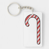 Glitter Candy Cane Sleutelhanger (Voorkant)