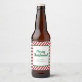 Glitter Candy Cane Striped Company Bier Etiket (Voorkant)