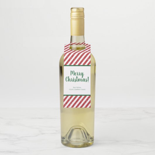 Glitter Candy Cane Striped Company Flessenhanger (Op fles)