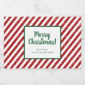 Glitter Candy Cane Striped Company Likeurfles Etiket (Enkel label)