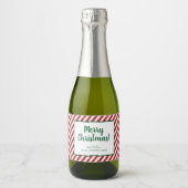 Glitter Candy Cane Striped Company Sparkling Wijnetiket (Voorkant)