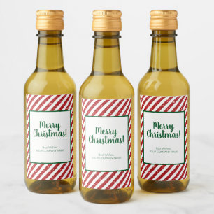 Glitter Candy Cane Striped Company Wijn Etiket