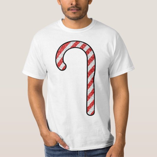 Glitter Candy Cane T-shirt (Voorkant)