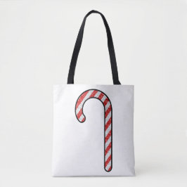 Glitter Candy Cane Tote Bag