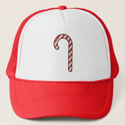 Glitter Candy Cane Trucker Pet (Voorkant)