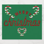 Glitter Candy Canes Bier Etiket (Enkel label)