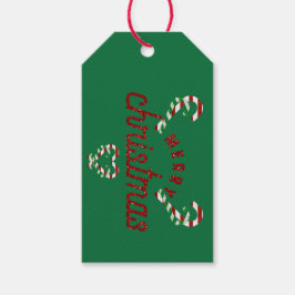 Glitter Candy Canes Cadeaulabel