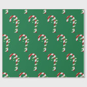 Glitter Candy Canes Cadeaupapier (Vlak)