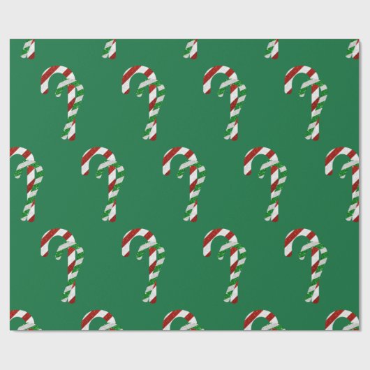 Glitter Candy Canes Cadeaupapier (Vlak)