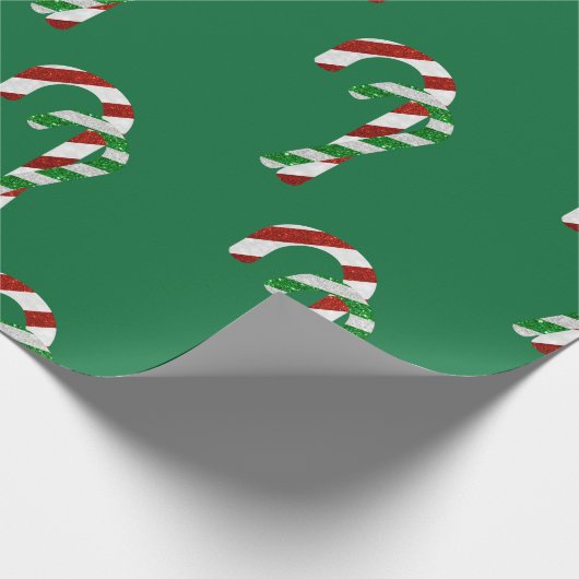 Glitter Candy Canes Cadeaupapier (Hoek)