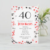 Glitter Casino Las Vegas Birthday Invitation Kaart (Staand voorkant)